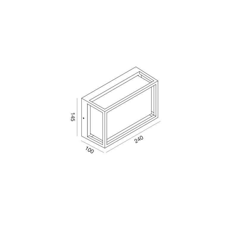 applique led 12w cct gealuce rettangolare marrone ip65