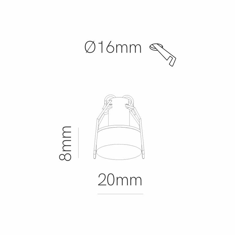 faretto led da incasso 2w 220/240v 4000k nero ip20 beneito faure 5263