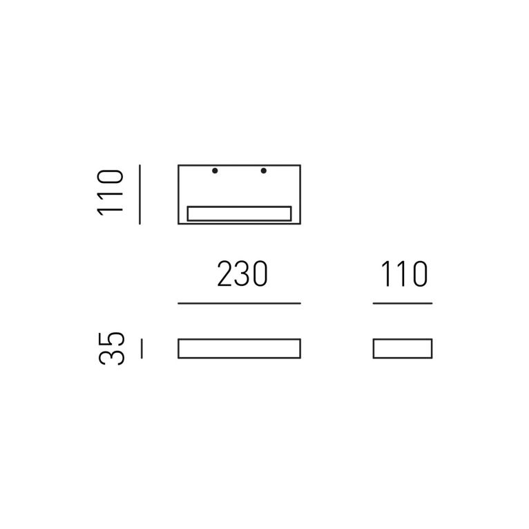 applique led 2 moduli 20w 3000k gealuce ip20 bianco gap52
