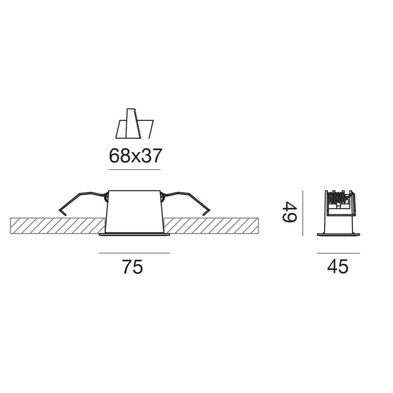 faretto led 4w luce calda 3000k da incasso gfa1123c gea luce
