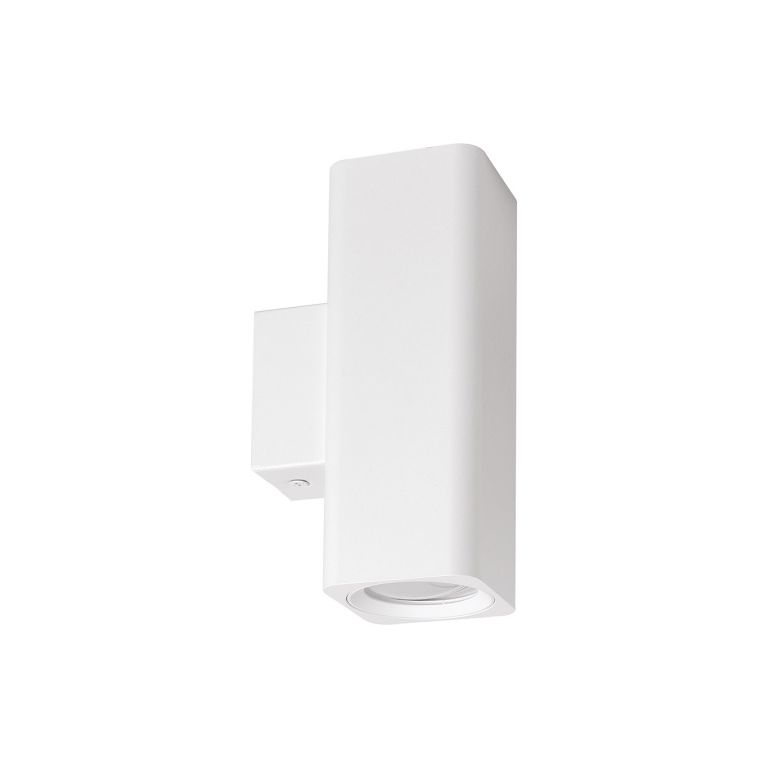applique 2xgu10 max 2x35w modello squadrato bianco ip20 gealuce 