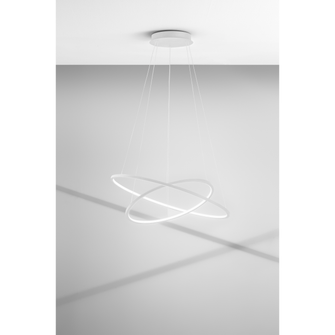 Lampadario LED ERIKA 80W luce calda 3000K GEA LUCE rotondo a due anelli 