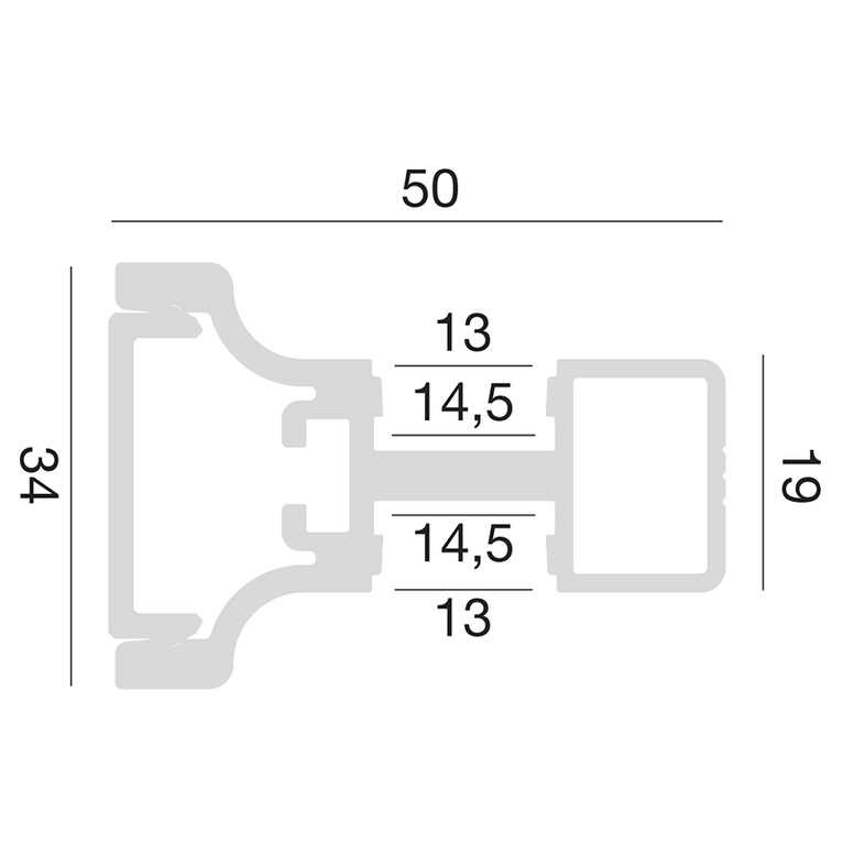 profilo in alluminio riga asf per strisce led 2mt gealed bianco