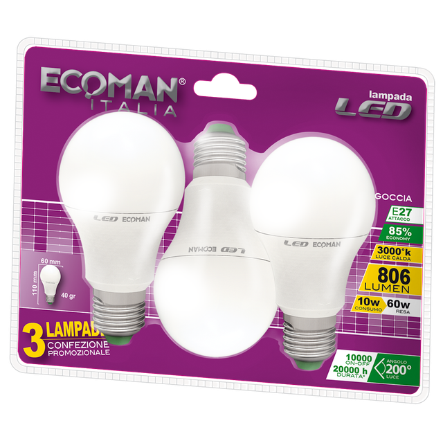 lampadina-led-goccia-e27-10w-luce-calda-3000k-ecoman-vetro-ghiaccio-confezione-3-pezzi