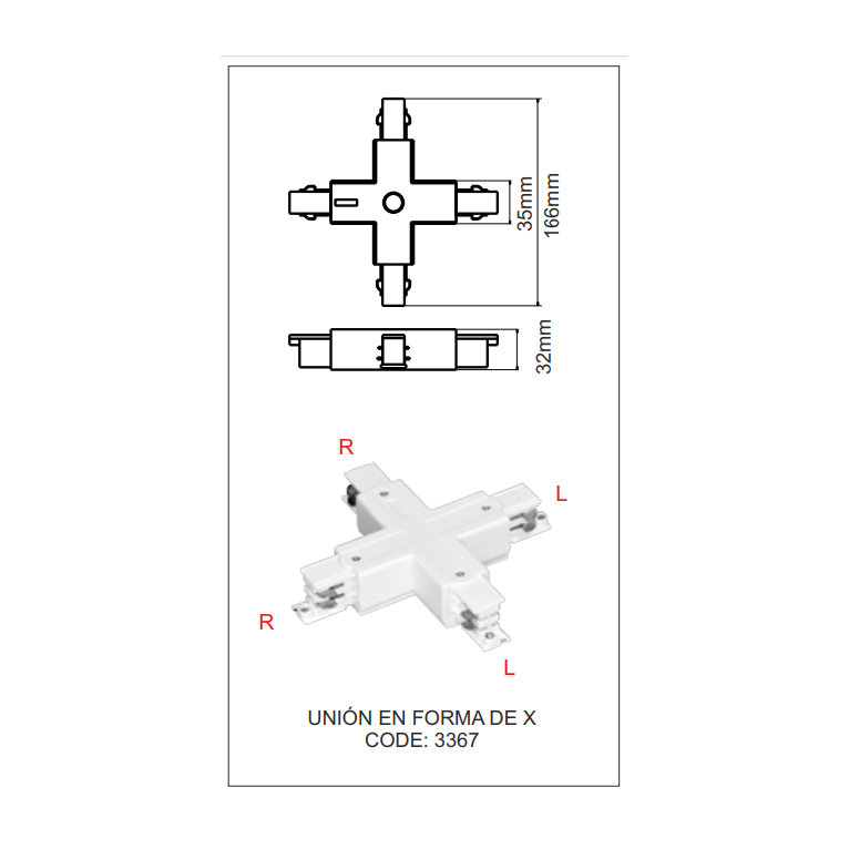 accessorio giunzione "x" beneito faure 3367 bianco