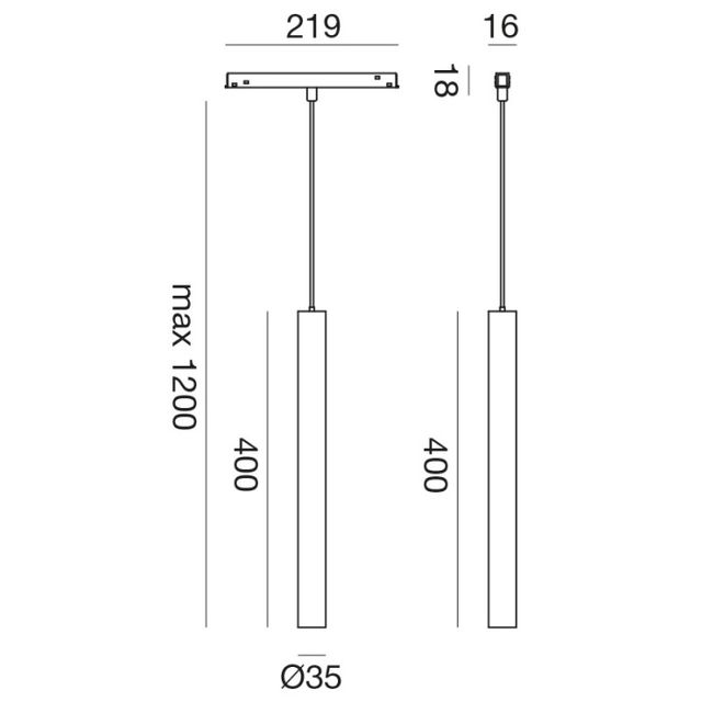lampadario-led-10w-48v-3000k-gealuce-ip20-nero-400mm