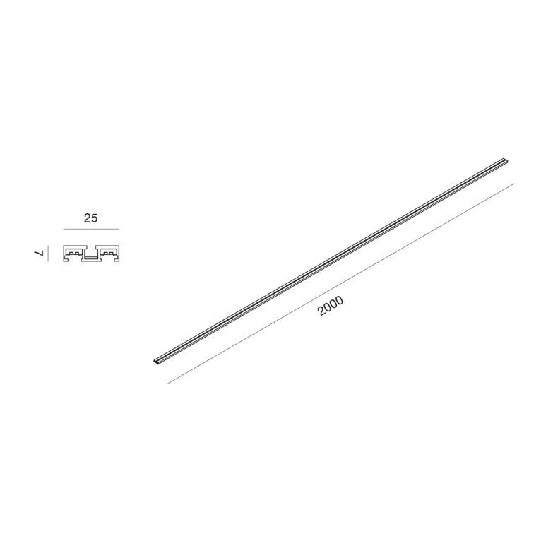 binario 48v a doppia pista sezionabile gealuce nero ip20 2m