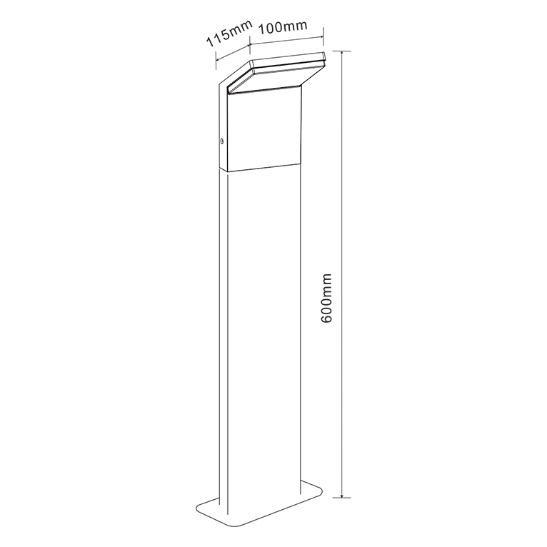 paletto led 9w 220/240v 4000k nero 60cm ip54 beneito faure 3590
