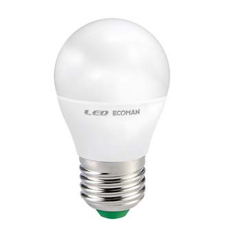 Lampadina LED Sfera E27 6W luce naturale 4000K ECOMAN vetro ghiaccio