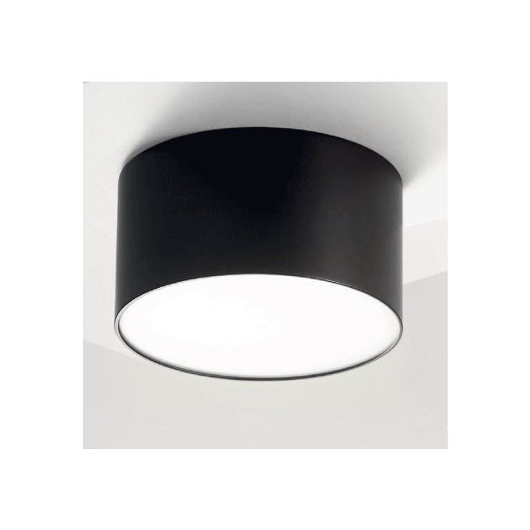plafoniera cloe65 12w luce calda 3000k gealed piccolo nero