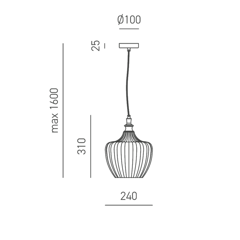 lampadario cleofe e27 gealuce modello s10 cobalto