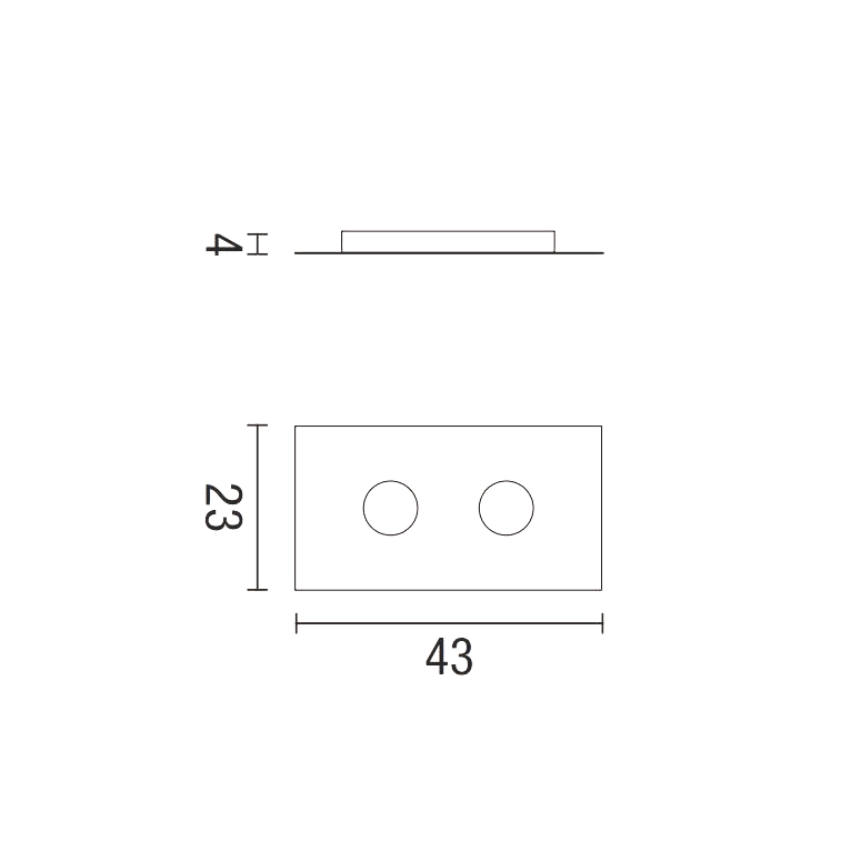 plafoniera flet 2 x gx53 affralux bianco rettangolare piccolo