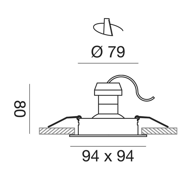 faretto zenit gu10 gealed quadrato rame ad incasso orientabile