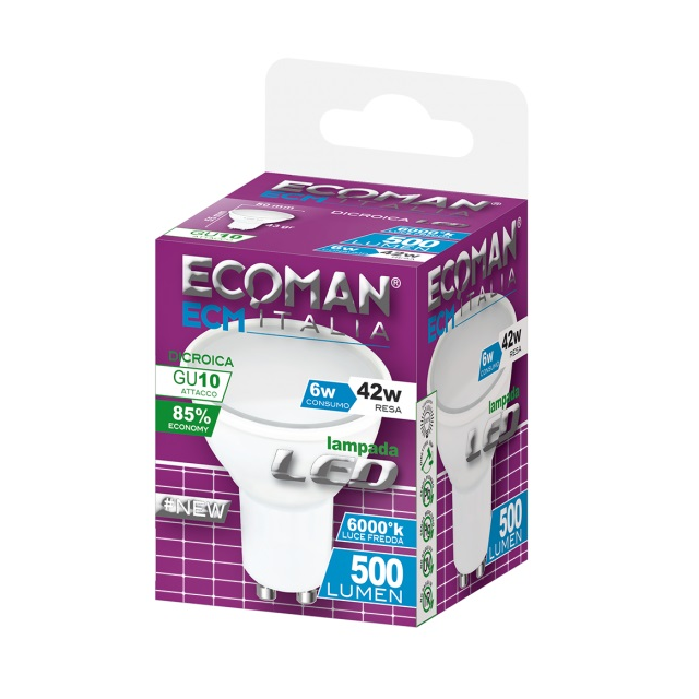 lampadina-led-dicroica-gu10-6w-luce-fredda-6000k-ecoman