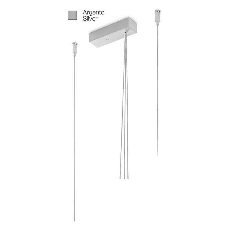 kit sospensione per profilo led astana gealed argento alimentatore non dimmerabile 