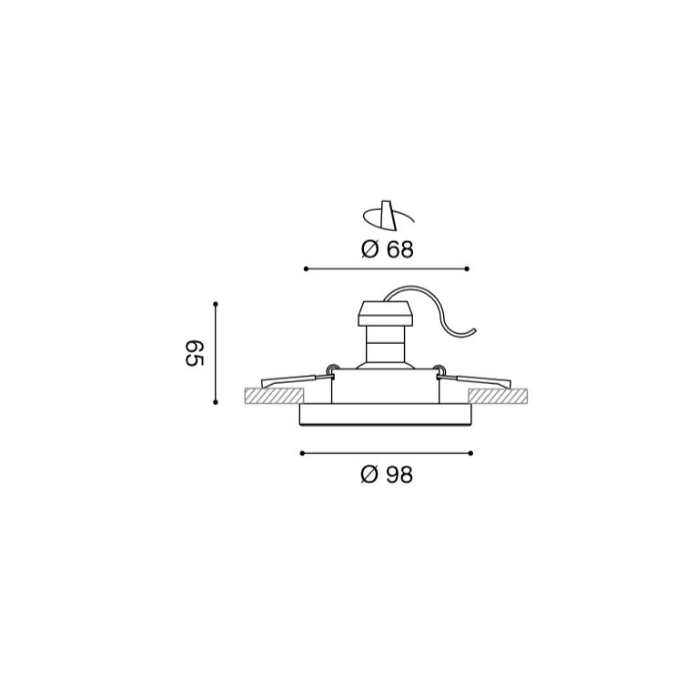 faretto mars gu10 gealed tondo bianco ad incasso