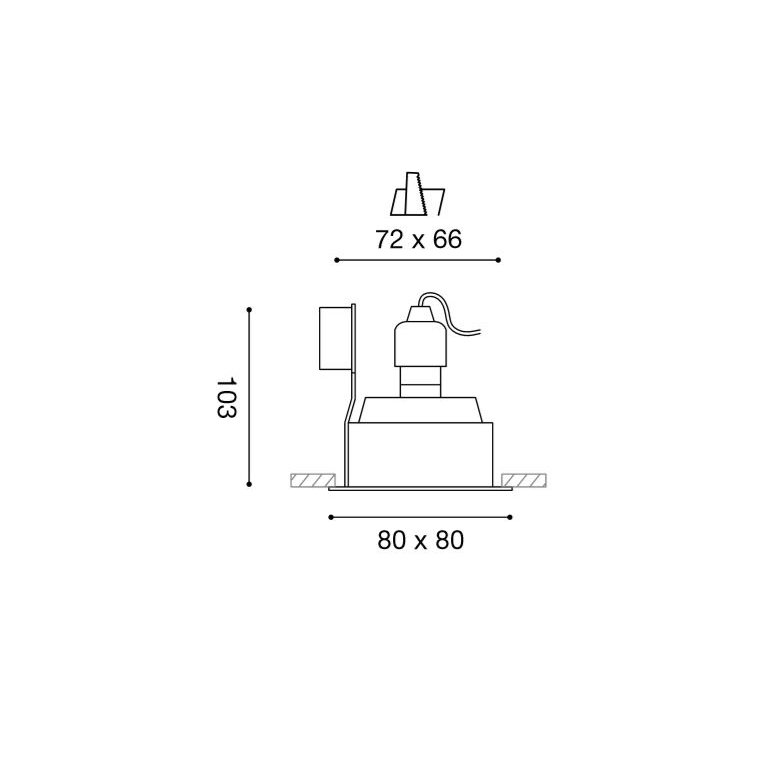 faretto lena gu10 gealed quadrato bianco ad incasso