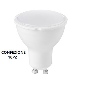 Lampadina LED GLA244C GU10 7W luce calda 3000K GEALED box 10 pezzi