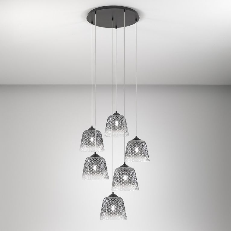 vetro per lampadario grigio fumé gealuce ip20 alice v/g