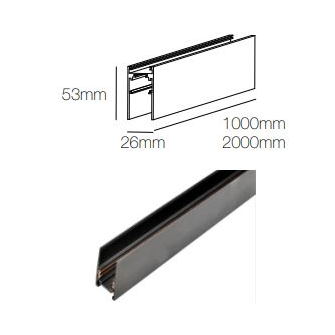 Binario magnetico MAGNET TRACK SURFACE 2 metri BENEITO FAURE nero