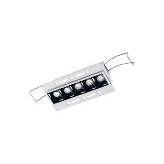 Faretto 5 LED ad incasso a scomparsa 10W 4000K. Bianco e nero IP20 Gealuce GFA1130