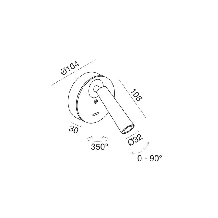 applique orientabile led 3w 3000k nickel scuro gealuce ip20