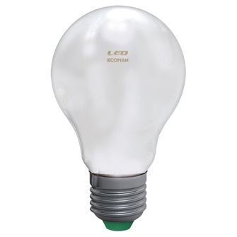 Lampadina LED Goccia E27 5W luce fredda 6000K ECOMAN vetro ghiaccio