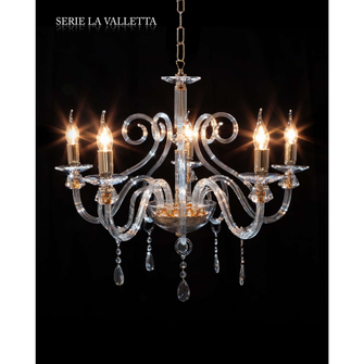 Lampadario LA VALLETTA 5 x E14 CRISTAL LUCE trasparente pastorali