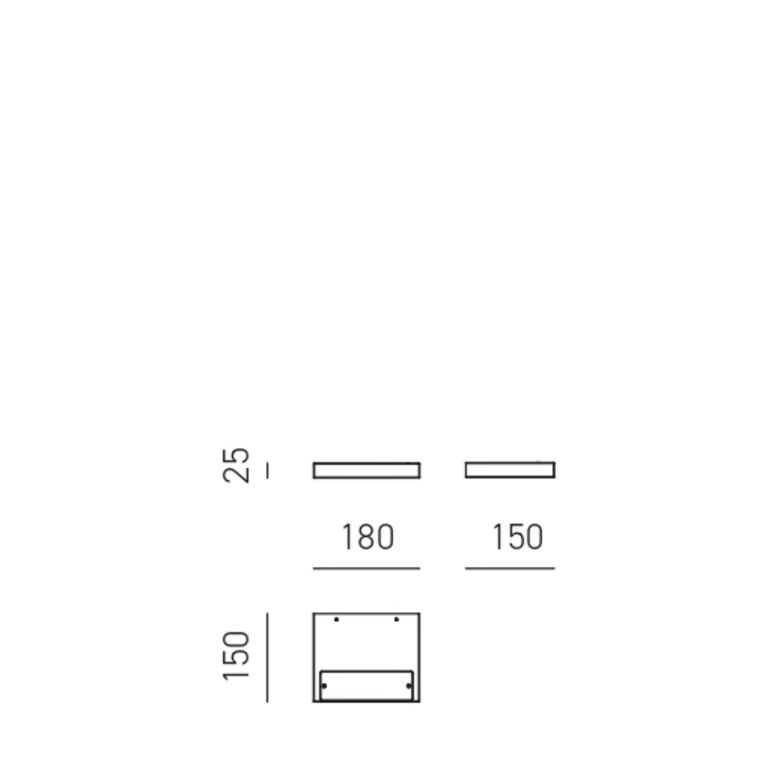 lampada da parete 15w 3000k titanio ip20 gealuce yoana a/p