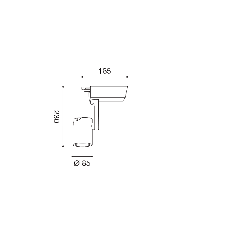 faretto da binario akina 20w luce calda 3000k gealed bianco