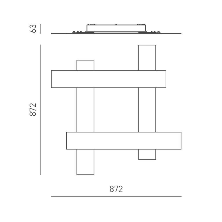 plafoniera grace 56w luce calda 3000k gealuce grande tortora