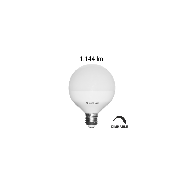 lampadina led globo e27 10w luce calda 830 beneito faure dimmerabile