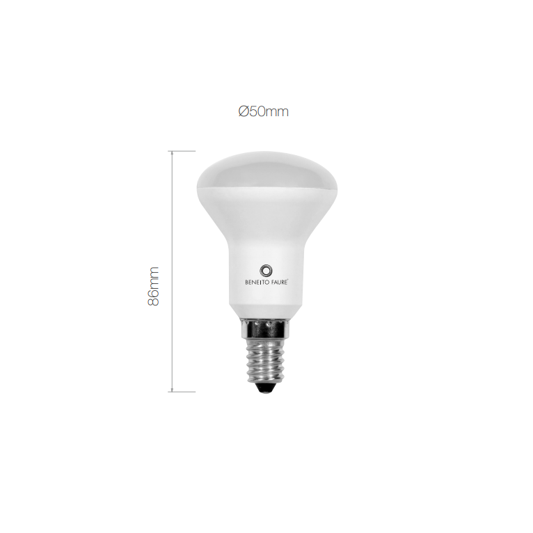 lampadina led r-50 e14 5w luce calda 830 beneito faure