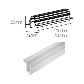 Binario magnetico da incasso MAGNET TRACK RECESSED 2 metri BENEITO FAURE bianco