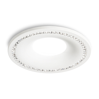 Faretto CORALIE1 GU10 GEALED tondo ad incasso bianco con cristalli