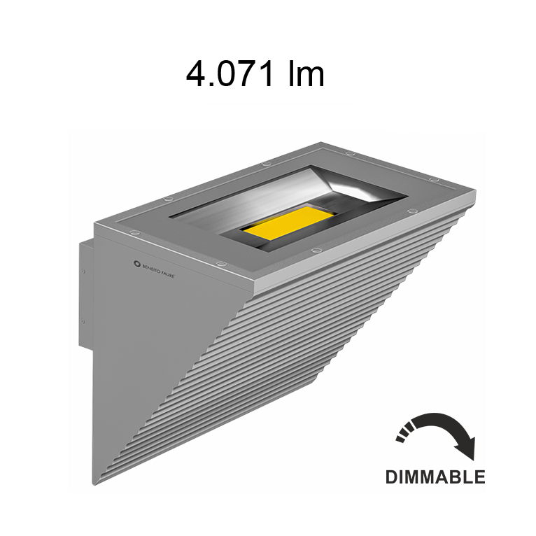 faretto comet 40w luce calda 2700k beneito faure grigio ip65 ik08