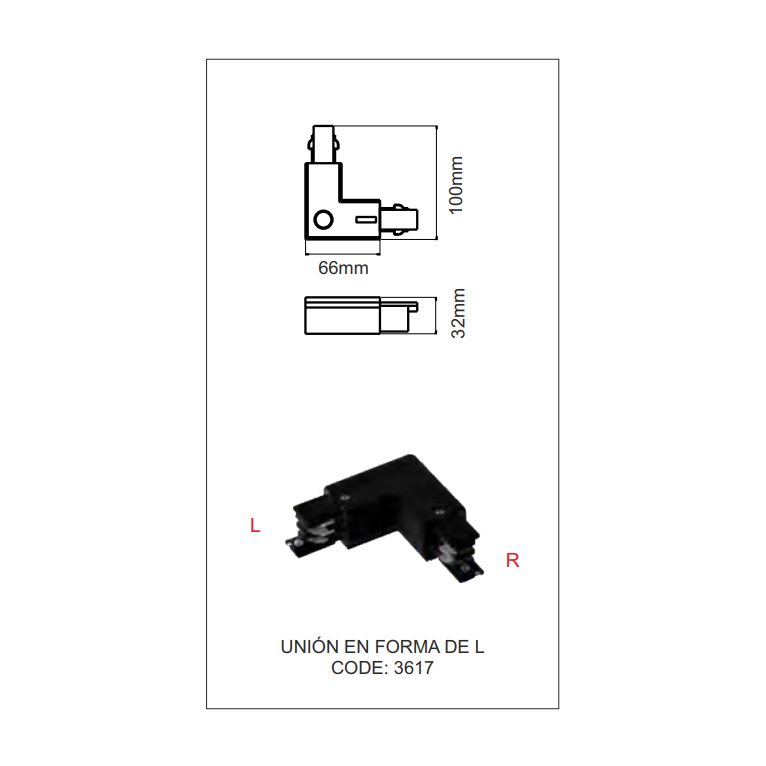 accessorio giunzione "l" sinistra beneito faure 4364 nero