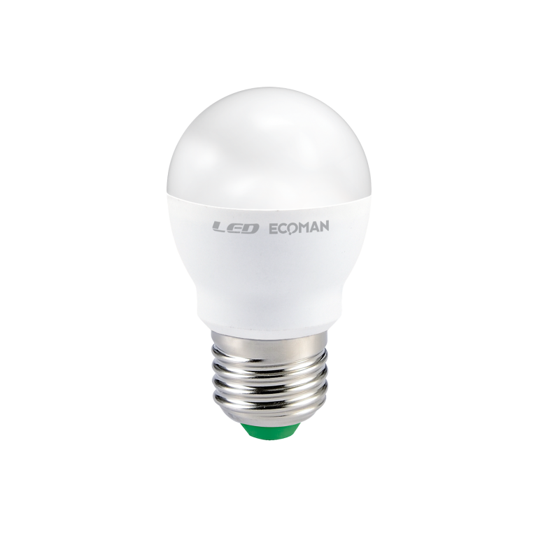 lampadina led sfera e27 8w luce naturale 4000k ecoman vetro ghiaccio