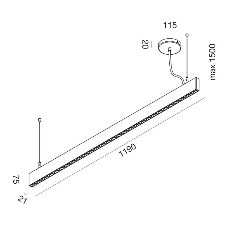 sospensione led 40w 3000k bianco ip40 gealuce
