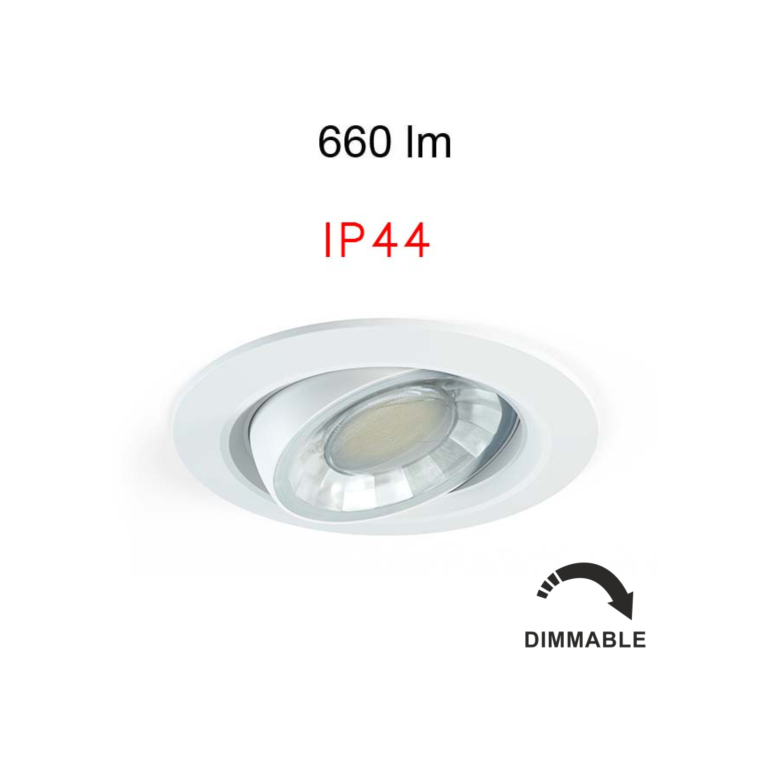 faretto led da incasso 8w 220/240v 3000k bianco ip44 beneito faure 3952