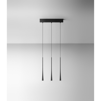 Lampadario DAFNE 16.5W luce calda 3000K GEALUCE piccolo nero triplo