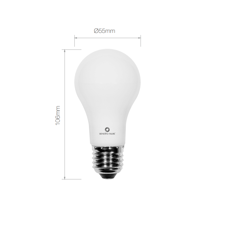 lampadina led standard e27 6w luce naturale 840 beneito faure