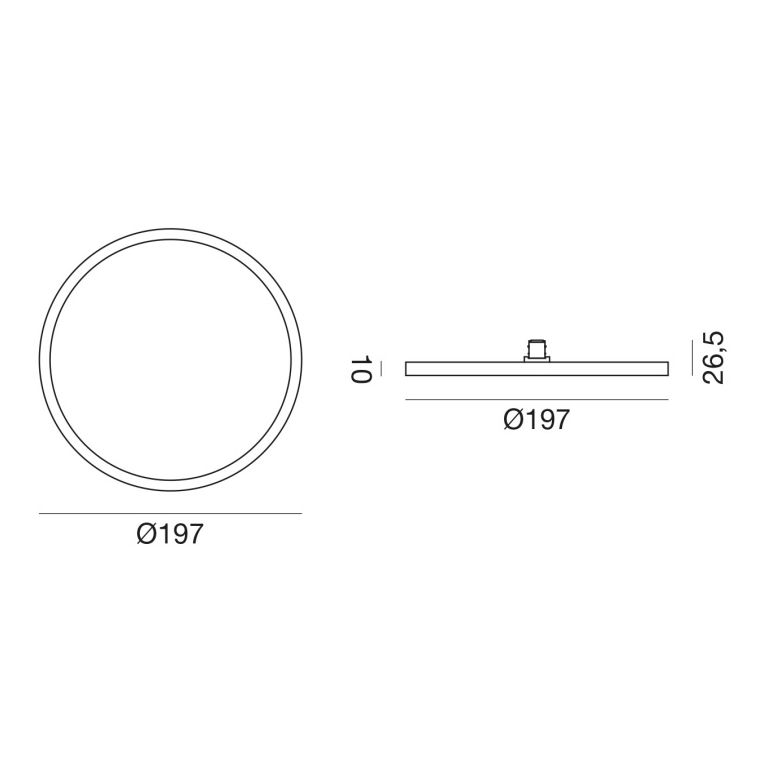 plafoniera led 15w 48v. 3000k ip20 gealuce disco colore bianco 