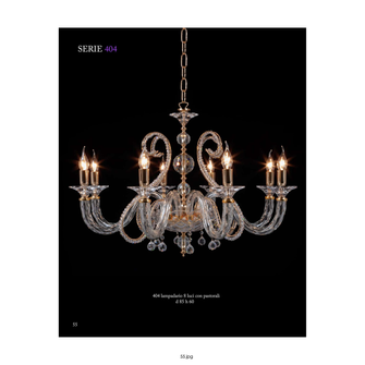 Lampadario SERIE404 8 x E14 CRISTAL LUCE pastorali