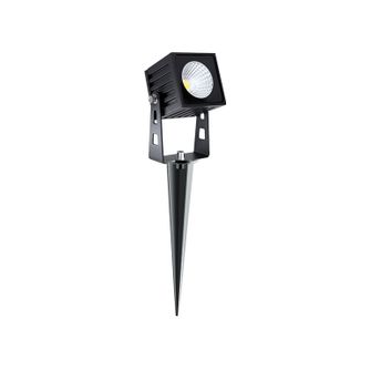 Faretto da esterno ZAS SQUARE 7W luce calda 3000K Beneito Faure con picchetto nero IP65 IK08