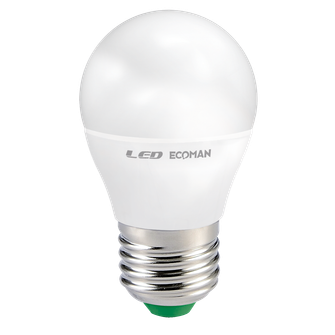 Lampadina LED Sfera E27 6W luce fredda 6000K ECOMAN vetro ghiaccio