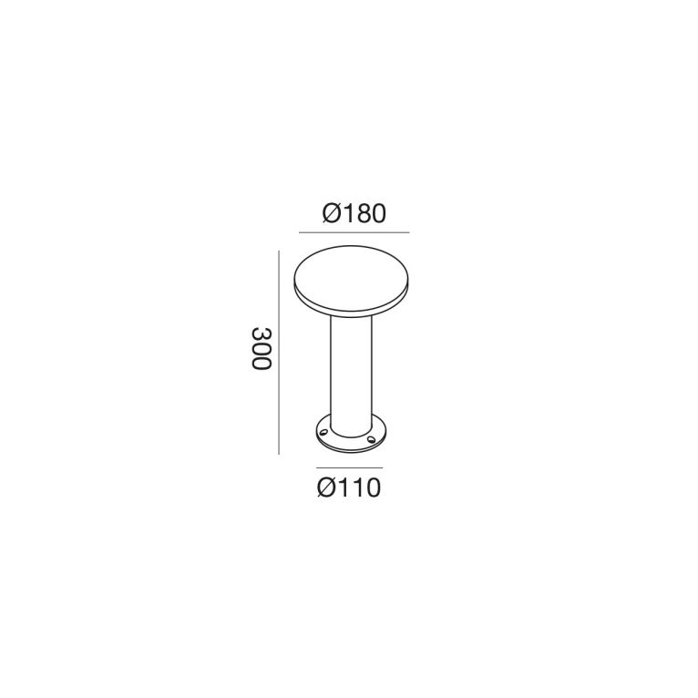 paletto da giardino 12w 4000k marrone ip65 gealuce