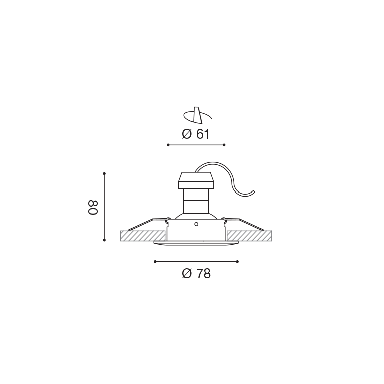 faretto era gu10 gealed tondo alluminio ad incasso ip44