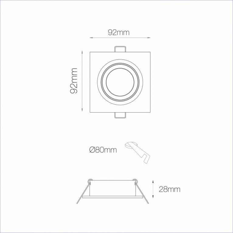 faretto da incasso zio gu10 beneito faure nero