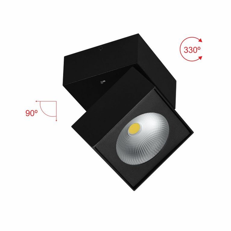 faretto led da superficie 14w 220/240v cct colore nero beneito faure 4231n